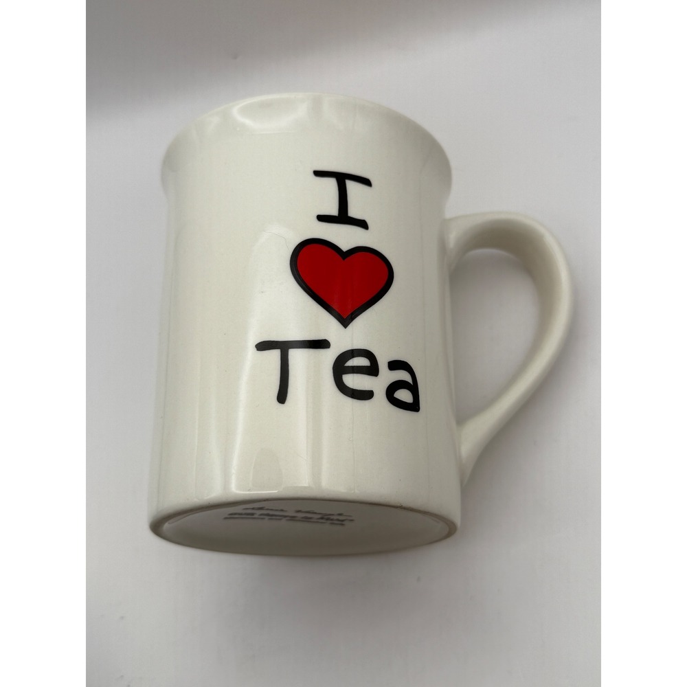 Our Name is Mud Lorrie Veasey I Love Tea Ceramic Mug Cream Yellow Interior